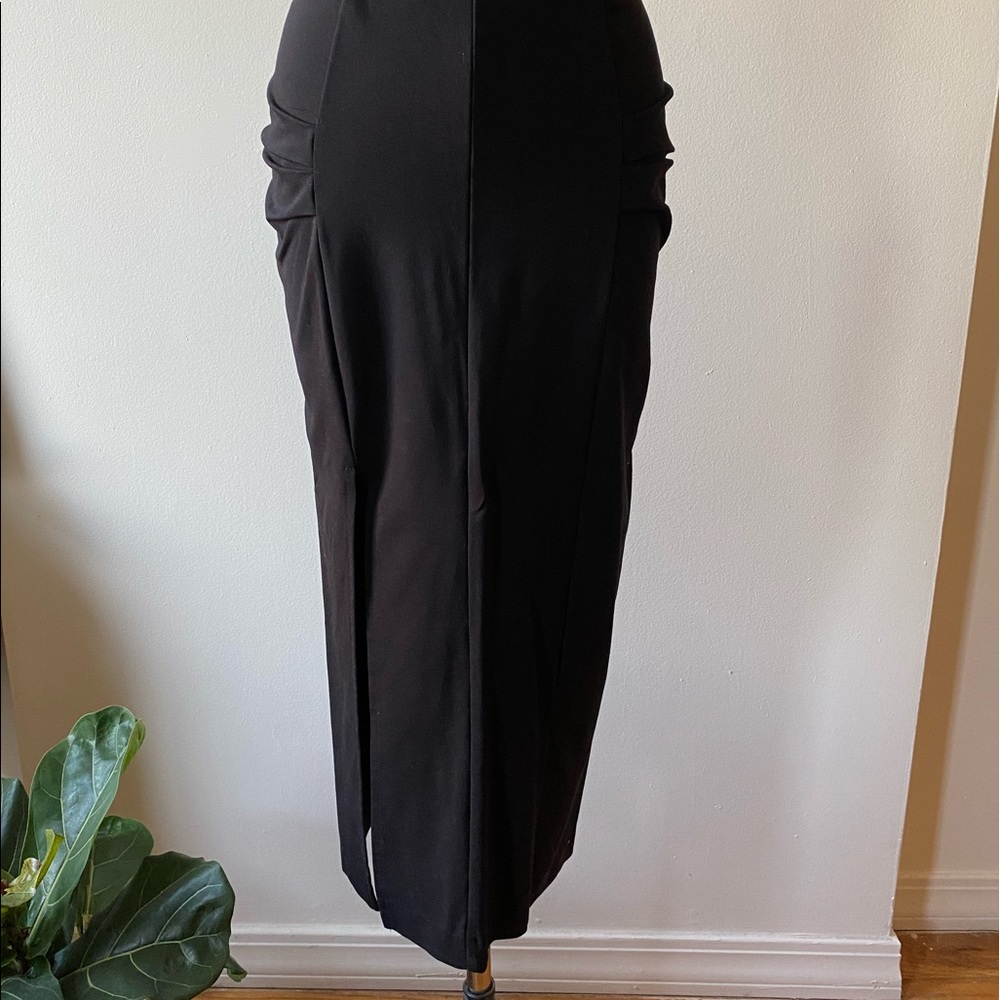 (Zara) Side Ruched Midi Skirt